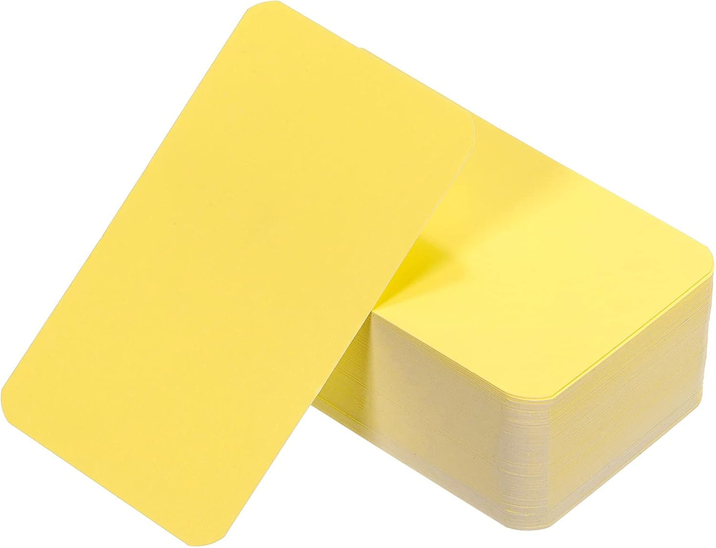 PATIKIL 3.5" x 2" Blank Paper Business Cards, 100 Pack Small Index Flash Cards Words Message Note Card Mini Paper Tags for DIY Gift Craft Scrapbooking, Yellow