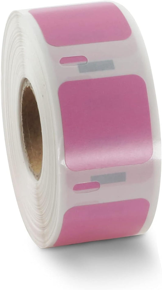 BETCKEY Colored Labels Compatible with Dymo 30332 (1" x 1") Square QR Code Multi-Purpose Labels, Compatible for Dymo LabelWriter 450, 4XL & Zebra Desktop Printers [2 Rolls, Pink]