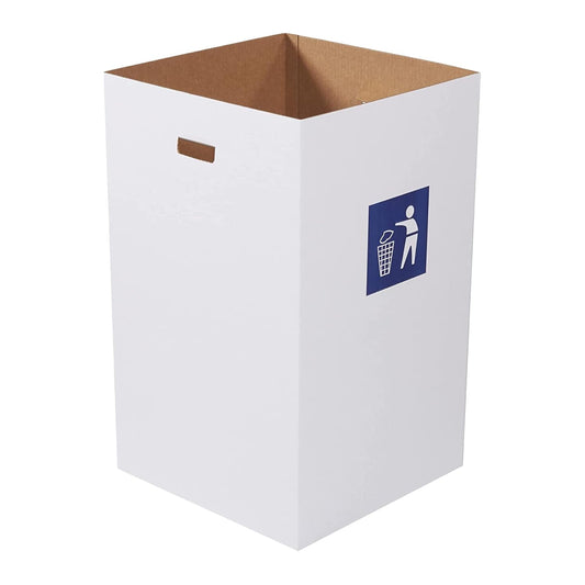 AVIDITI Cardboard Trash Cans and Recycling Bins, 40 Gallon 18"L x 18"W x 30"H (10-Pack) Reusable or Disposable Pop Up Garbage Boxes Container for Party, Parties, Recycle, Outdoor Events, Heavy Duty, Waste