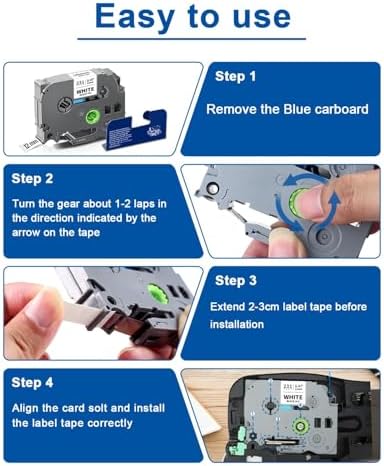 TZe-221 Tape 9mm 0.35 Laminated White Compatible for TZe221 TZ221 Tape Refills for P Touch PT-H110 D200 D210 D220 D400 D600 PT-1890 Label Maker (Black on White, 3-Pack)
