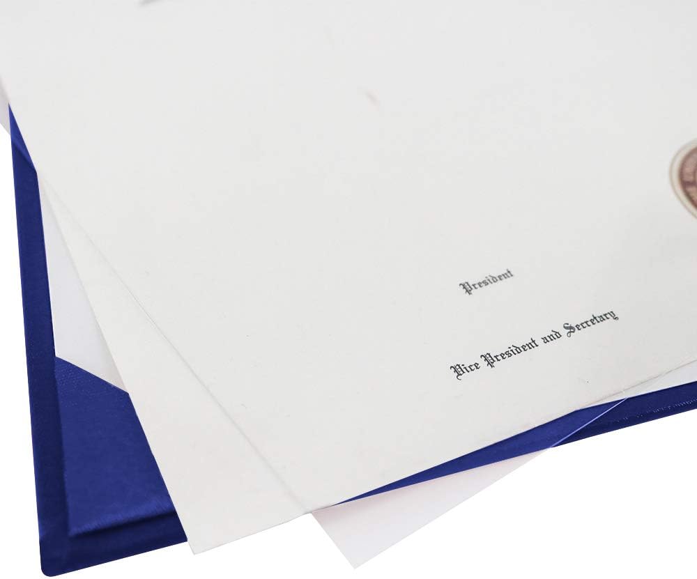 GraduationMall 8.5"x11" Smooth Padded Diploma Cover Certificate Holder Royal,1-Pack