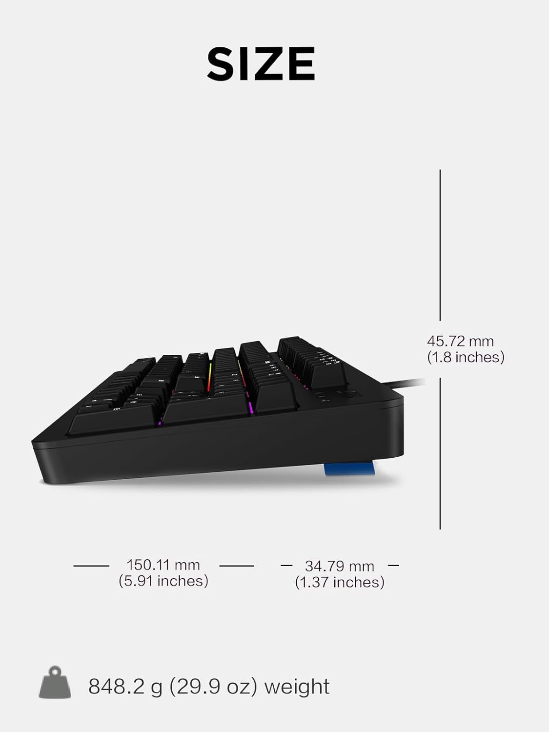 Lenovo Legion K310 RGB Wired Gaming Keyboard - Ultra-Fast Reaction Time with Tactile Keys, Quiet Key Membrane Switches, Silent Operation, RGB Illumination - Water Resistant & Compact Design