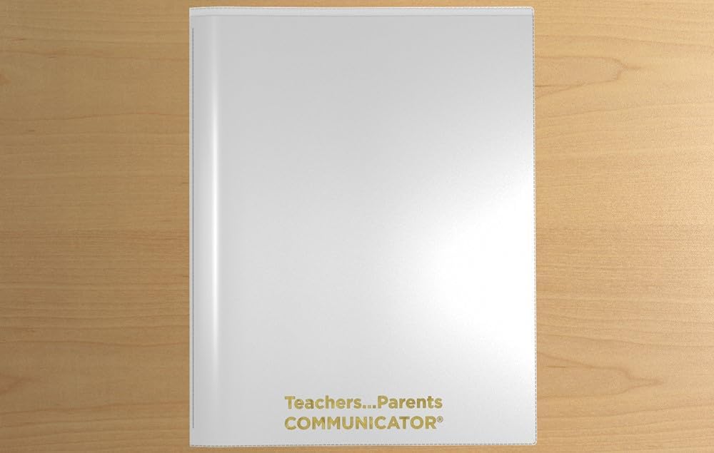 Nicky's Folders® English Communicator, Parent-Teacher Folder, Patented Tear-Resistant Flexible Plastic 2 Inside Pockets, 2 Exterior Sleeves, Letter Size Paper, Single Color(24 Pack) (White)