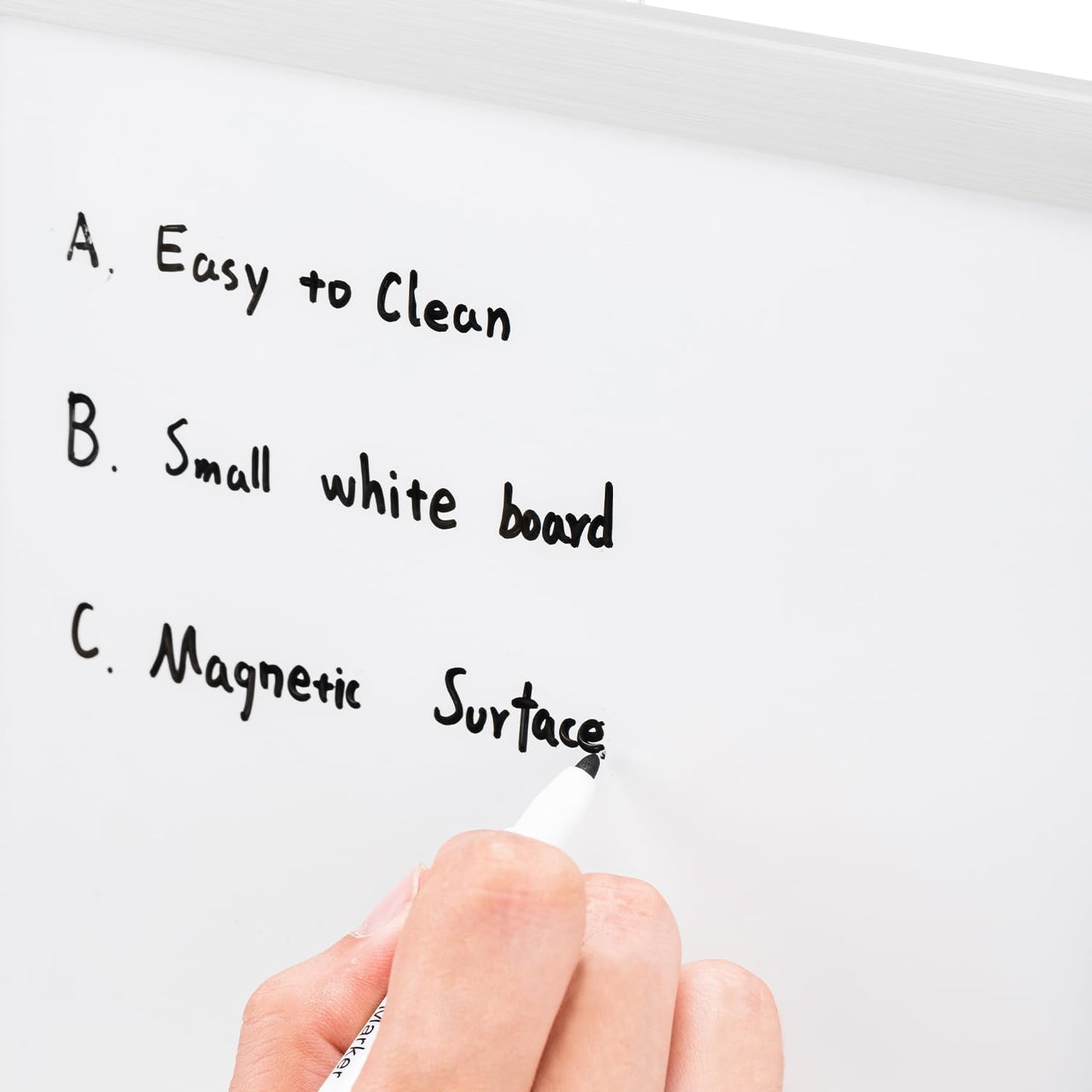 Amazon Basics Small Dry Erase Whiteboard, Magnetic Whiteboard with Marker and Magnets, 8.5" x 11", Plastic/Aluminum Frame