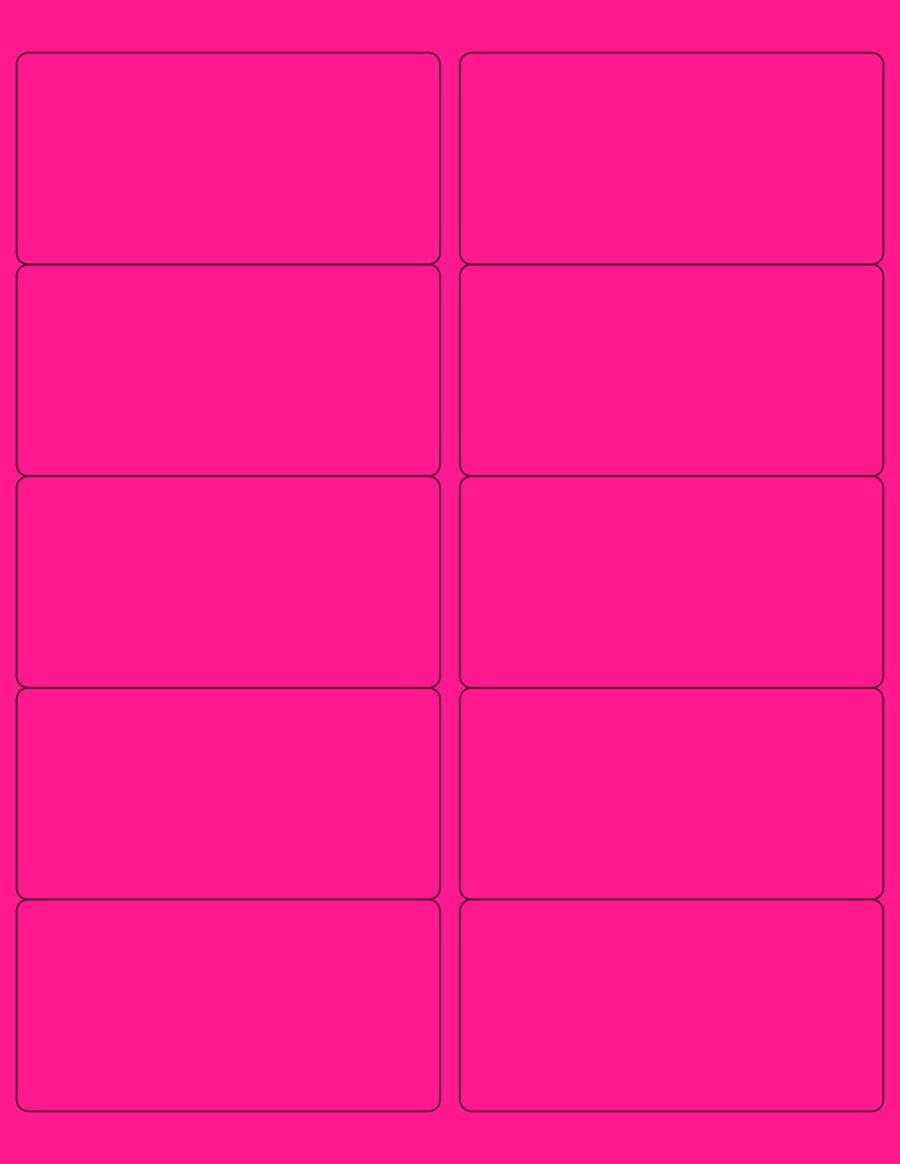 NextDayLabels - 8-1/2 x 11 Neon Color High Light Fluorescent Labels for Laser & Inkjet Printer (Pink Fluorescent, 4 x 2-10 Per Page | 250 Labels)