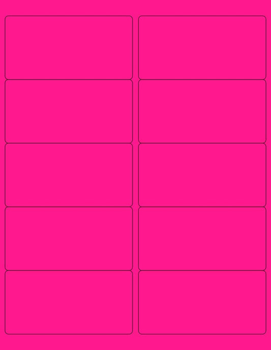 NextDayLabels - 8-1/2 x 11 Neon Color High Light Fluorescent Labels for Laser & Inkjet Printer (Pink Fluorescent, 4 x 2-10 Per Page | 1000 Labels)