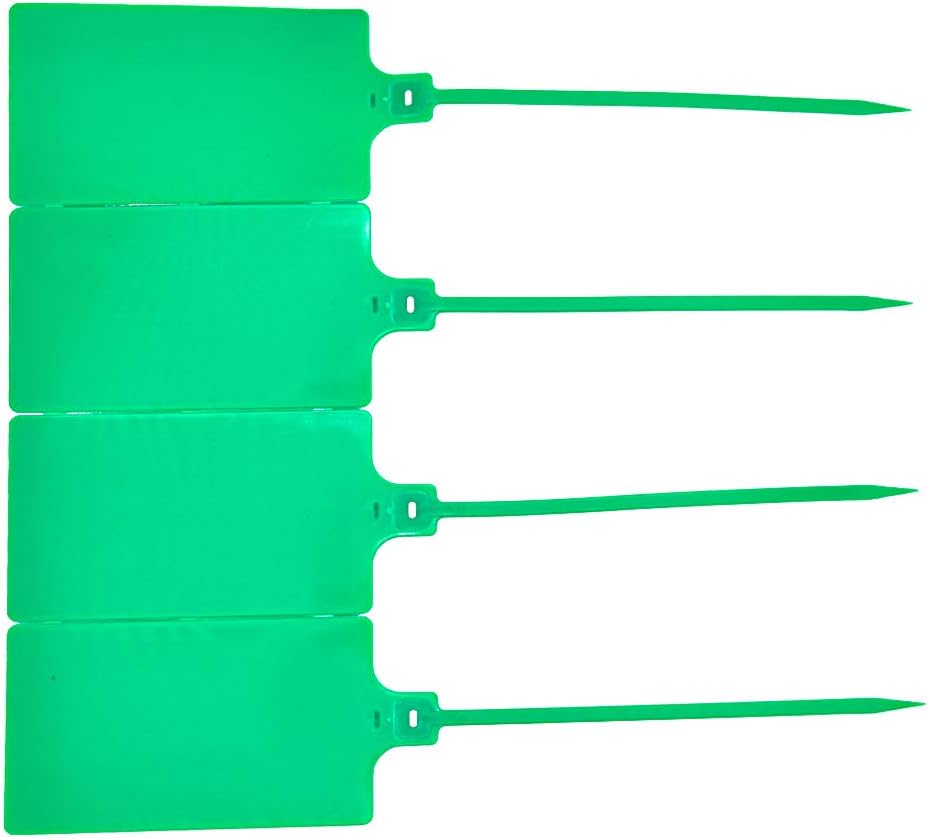 Blank Waterproof Plastic Tags Marker Ties Large Labeling Tags 2.28"×3.94" Green 100 pcs per Bag