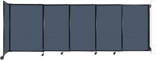 Wall-Mounted Sliding StraightWall Room Divider | Adjustable Widths | Locking Wheels | Room Separator | Up to 11'3" Wide x 4' Tall Ocean Fabric Panels