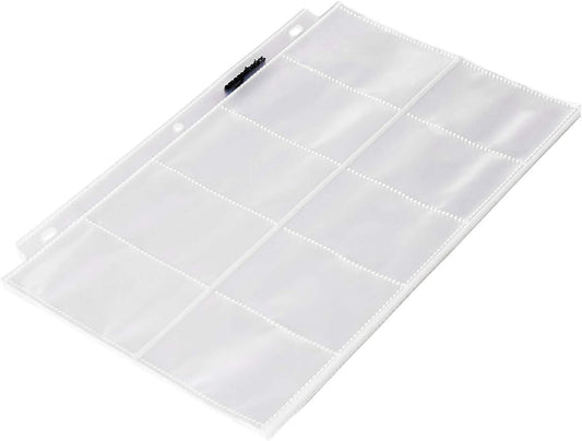 Amazon Basics Plastic Business Card Holder, Protector Sleeves for 3-Ring Binder, Transparent, 25-Pack