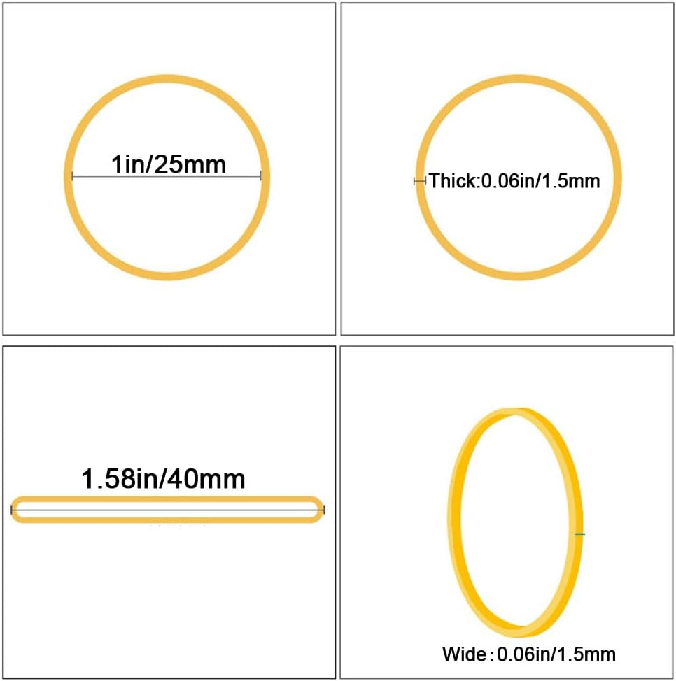 Rubber Bands 760pcs Size#10 Yellow Elastic Rubber Band 1inch Small Rubber Bands for Office Supplies Home