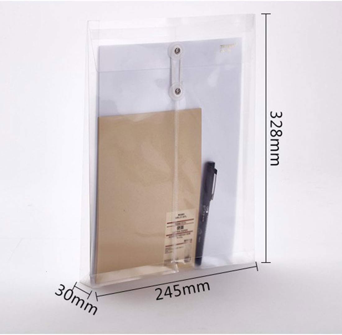 Letter Size Clear Poly Envelopes with String Closure Top Opening Folder Pack of 20 Bottom with Expanding Gusset