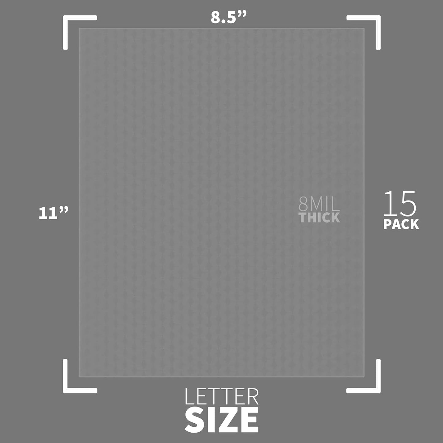 Binditek 15 Pack 8 Mil PVC Binding Presentation Covers, Semi-Transparent with Cube Pattern, 8-1/2 x 11" Letter Size, Square Corners, Un-Punched