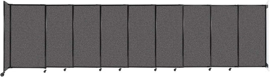 Wall-Mounted Sliding StraightWall Room Divider | Adjustable Widths | Locking Wheels | Room Separator | Up to 19'9" Wide x 5' Tall Charcoal Gray Fabric Panels