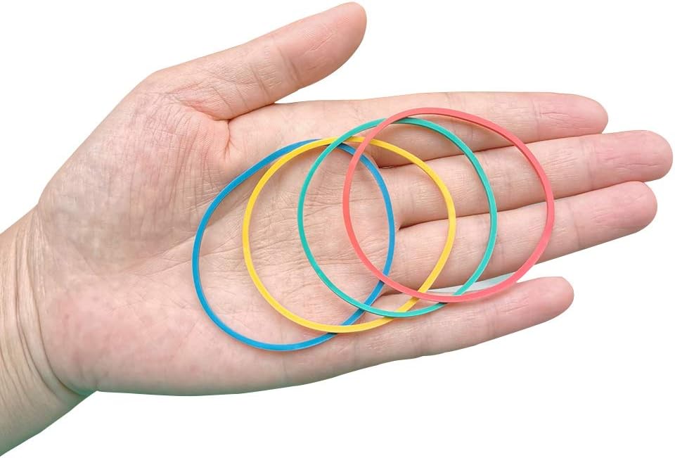 400pcs 38mm(1.5inch) JOYLOYAL Multi-Color Rubber Bands Stretchable Elastic Bands Sturdy Rubber Bands for School Home and Office Use Stationery Supplies