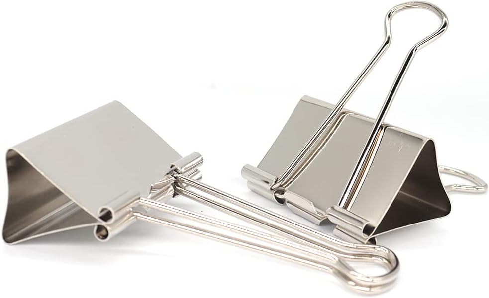 Large Binder Clips 2 Inch (12 Pack), Paper Clamps for Office and School (Silver)