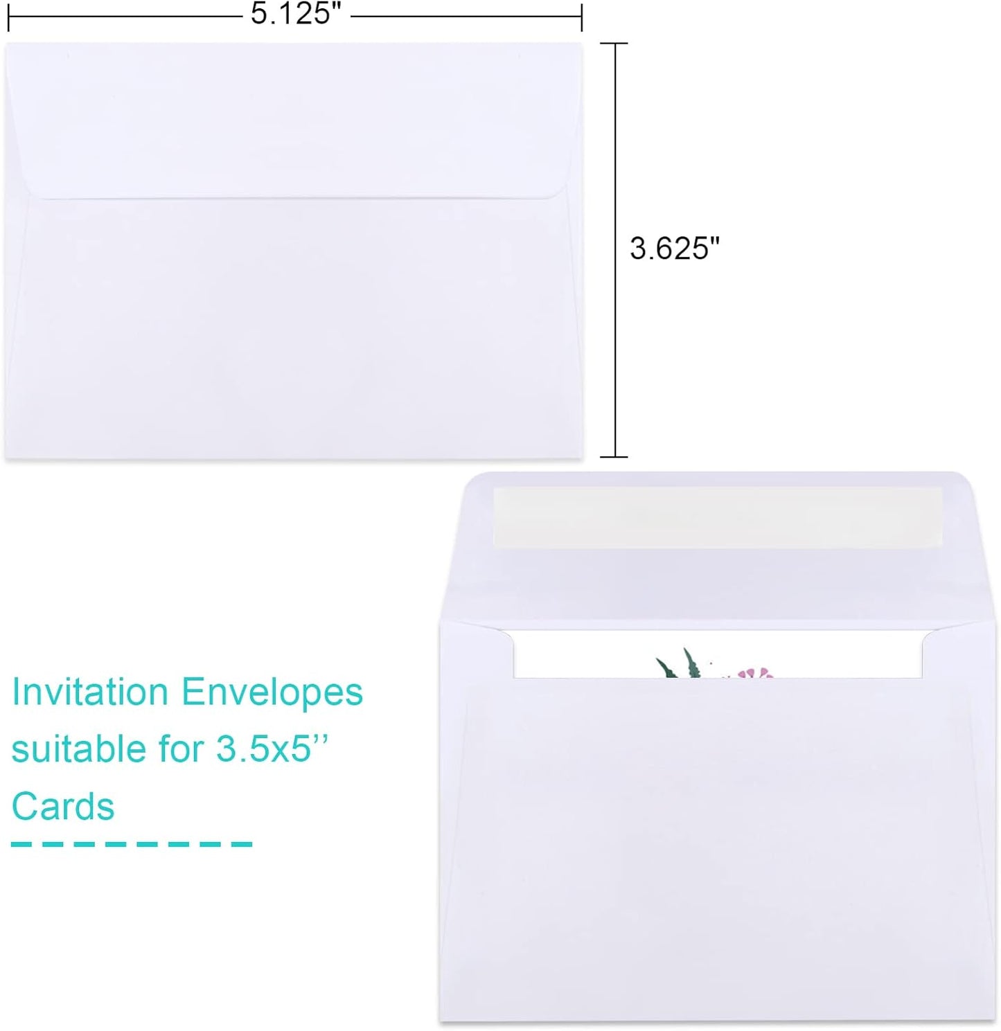 90 Packs A1 Envelopes, 3.5x5" Envelopes White, Small Envelopes RSVP Envelopes, Envelopes Self Seal for Weddings, Photos, Postcards, Greeting Cards, Mailing