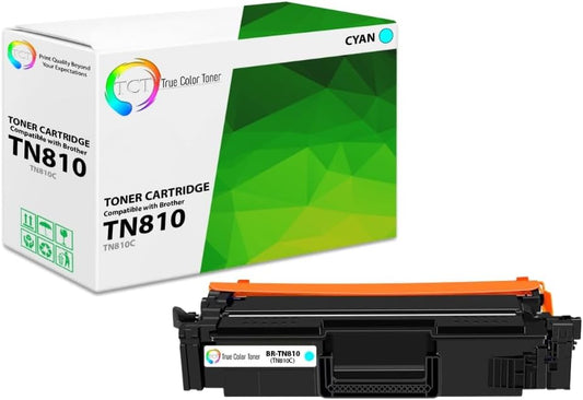 TCT TN810 Cyan Toner Cartridge - Compatible Replacement for Brother TN810 TN-810 Cyan Works with Brother HL‐L9410CDN L9430CDN EX470W MFC‐L9610CDN L9630CDN Printers (6,500 Pages)