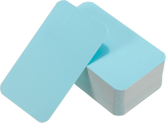 PATIKIL 3.5" x 2" Blank Paper Business Cards, 100 Pack Small Index Flash Cards Words Message Note Card Mini Paper Tags for DIY Gift Craft Scrapbooking, Blue