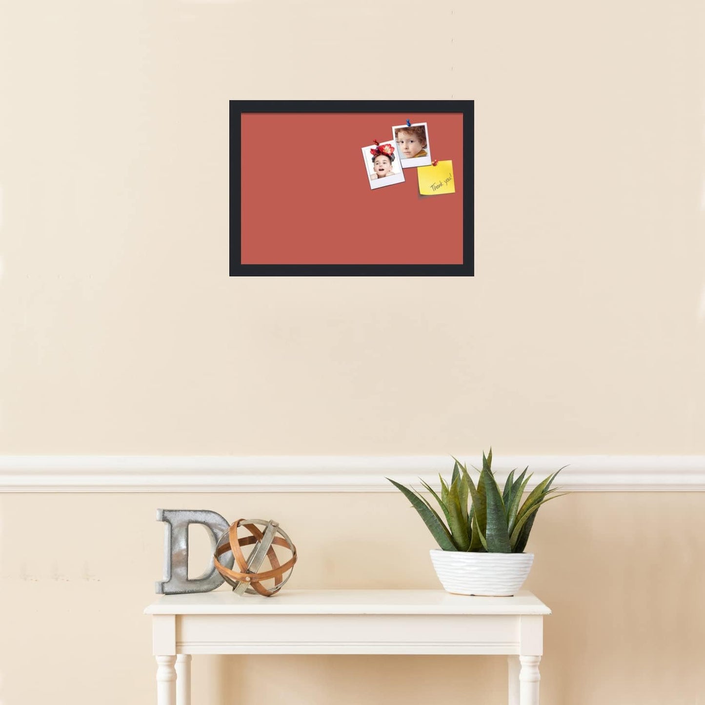 PinPix 19x13 Inch Cork Bulletin Board. This Decorative Framed Pin Board Comes with Crimson Pastel Design and a Satin Black Frame. Ideal for Home Office Decor or Message Board (PinPix-1807)