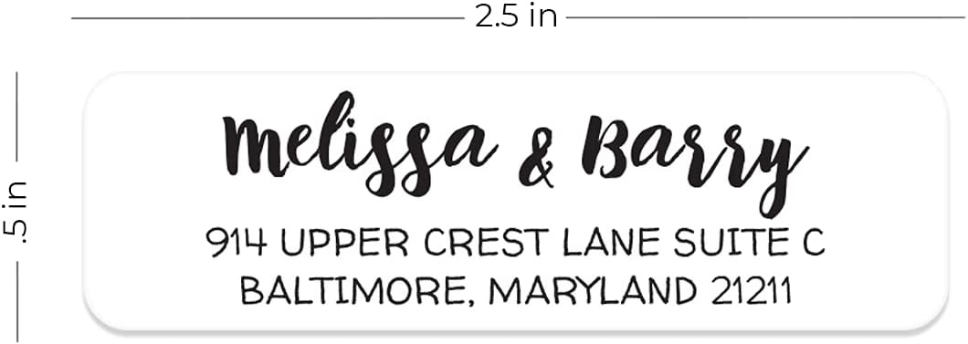 White Modern Rolled Address Labels/Roll of 250 Personalized Address Labels/Designer Return Address Stickers in Elegant Plastic Dispenser