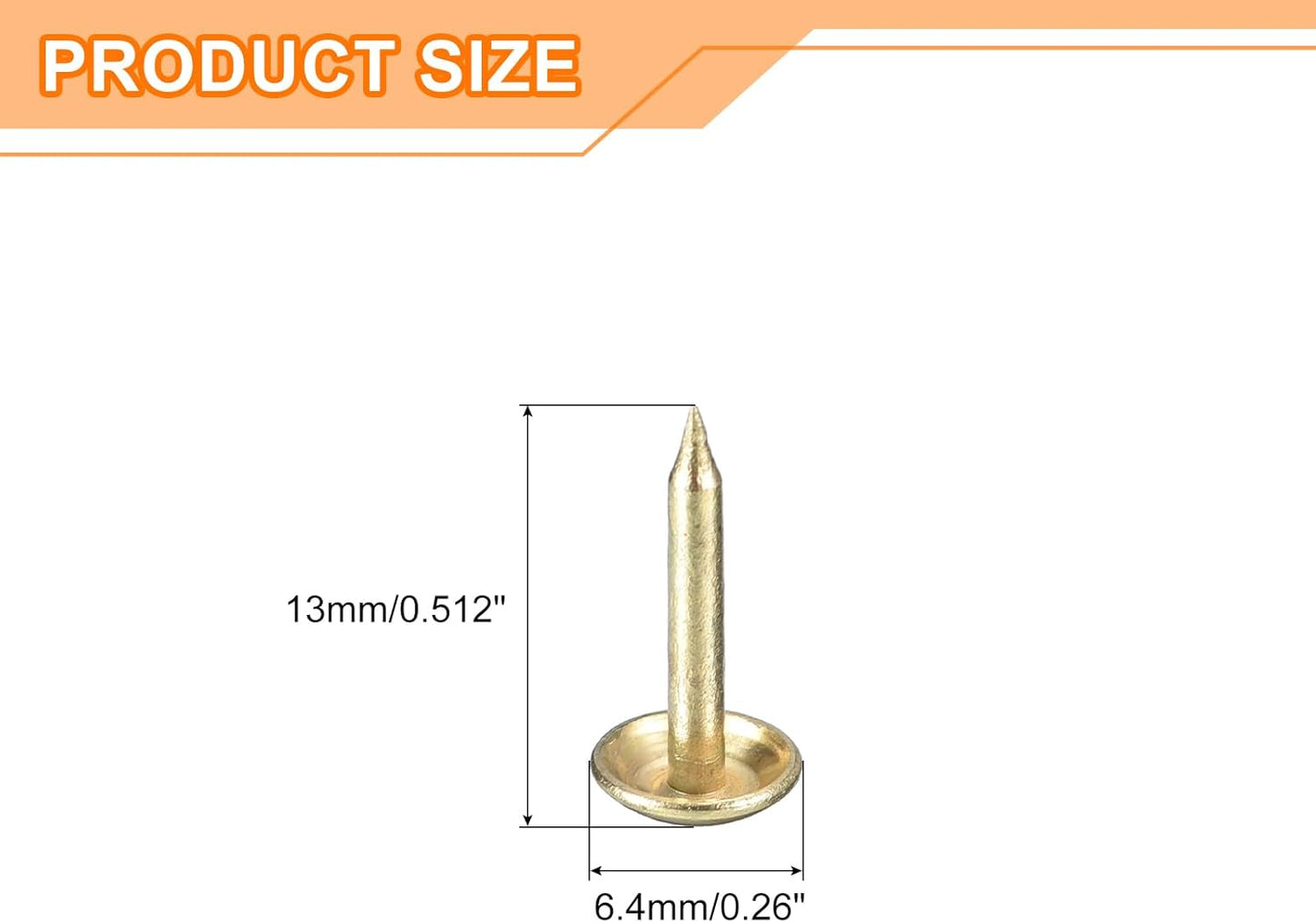 uxcell Upholstery Tacks Nail Pins Furniture, 1000Pcs 6.4x13mm Thumb Tack Pins Assortment Kit Carbon Steel for Home Sofa DIY Decorative Nail Heads Nails, Gold