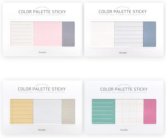 Monolike Color Palette Sticky Plan 30p A Set 4P - Self-Adhesive Memo Pad 30 Sheets