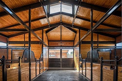 American Floor Mats - Heavy Duty Stall Tiles - Stable/Horse Tiles - Thick, Durable Rubber Flooring Solid Black 10' x 16' Set 3/8" Thick (40 Tiles Total)