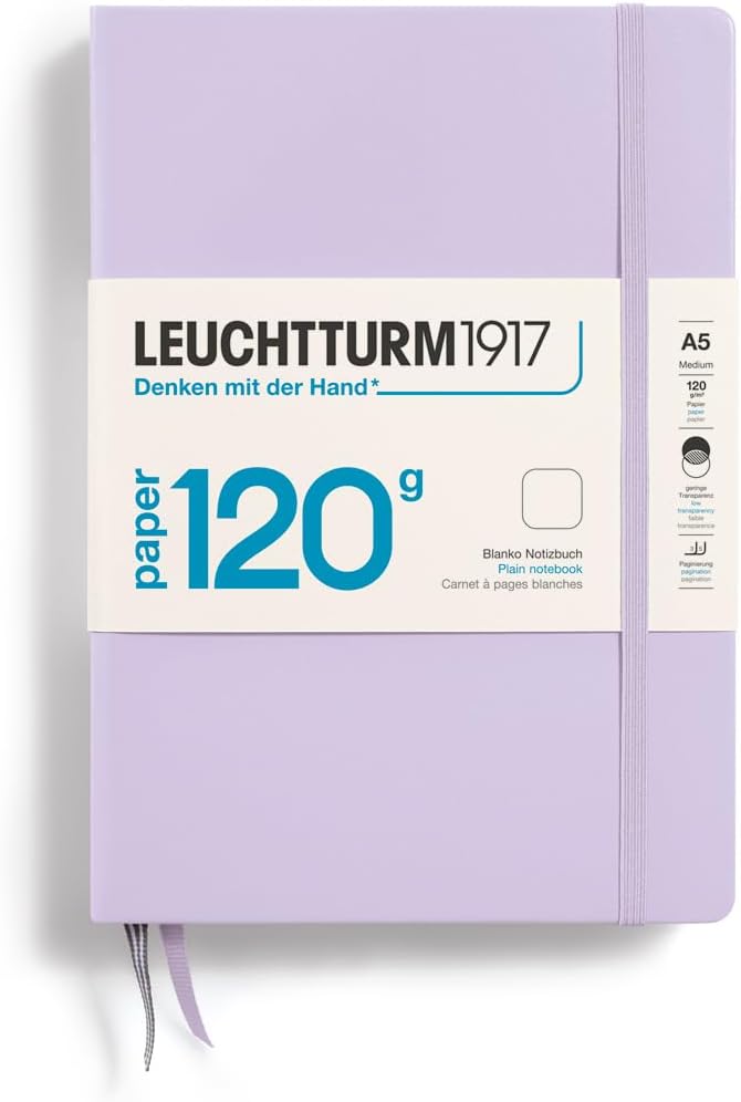 LEUCHTTURM1917 - 120G Special Edition - Medium A5 Plain Hardcover Notebook (Lilac) - 203 Numbered Pages with 120gsm Paper