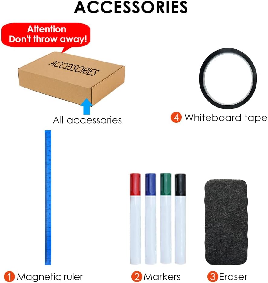 XIWODE Double-Sided Magnetic Dry Erase Board，36 X 24 Inch Mobile Whiteboard on Wheels with Rolling Stand, Black Aluminum Frame