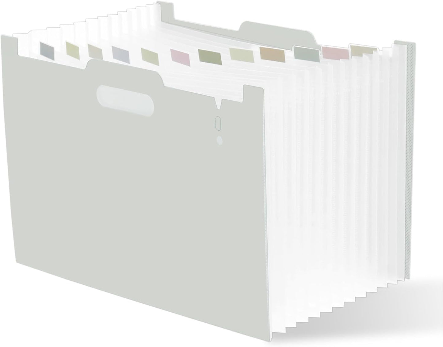 Y YOMA 2 Pack Accordion File Organizer with Handle 12 Pockets Expanding File Folder with Removable Tabs for A4 Letter Size Paper Portable Plastic Filing Organizer Document Bill Receipt Holder, Grey