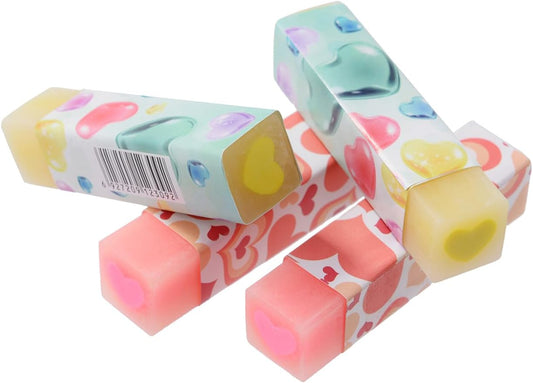 16 Pack Heart Erasers, Kawaii Jelly Erasers for Kids, Red