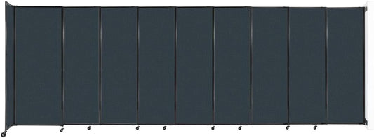 Wall-Mounted Sliding StraightWall Room Divider | Adjustable Widths | Locking Wheels | Room Separator | Up to 19'9" Wide x 6'10" Tall Blue Spruce Fabric Panels