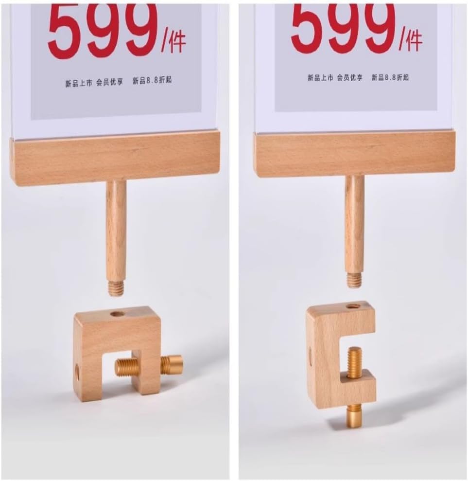 Acrylic Sign Holder with Clamp Double Head Display with Acrylic Frame Sign Holder Price Tag Clip for Clothing Stores (Vertical A4 210×297mm/8.27×11.69 inches)