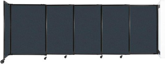 Wall-Mounted Sliding StraightWall Room Divider | Adjustable Widths | Locking Wheels | Room Separator | Up to 11'3" Wide x 4' Tall Blue Spruce Fabric Panels