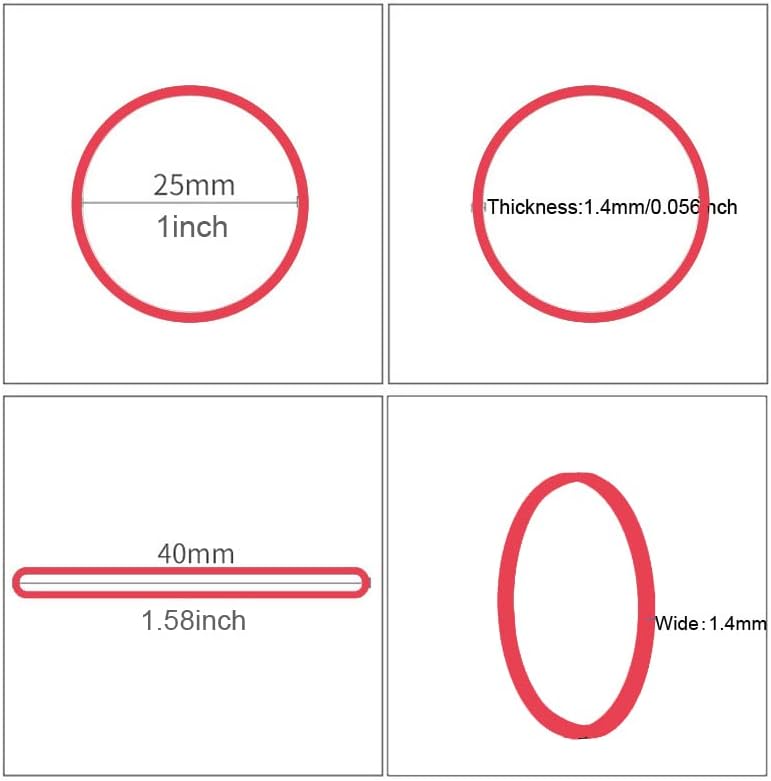 AMUU Rubber Bands 750pcs Colour Elastic Band Size 25mm 1 inch Rubber Bands Small for Office Supplies School Home