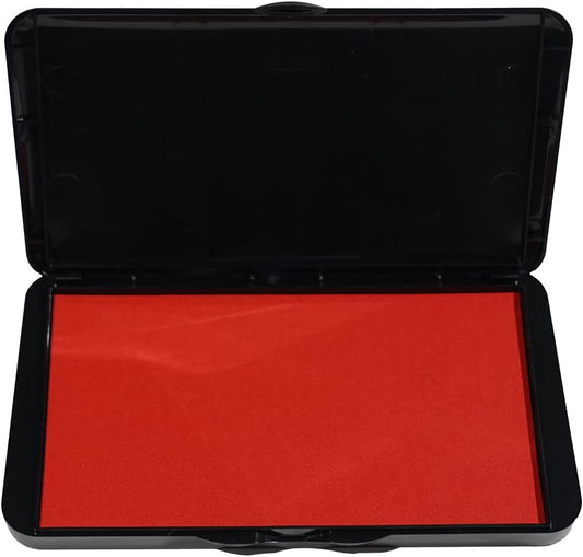 Large Ink Pad for Stamps, 6.14"×3.38" Stamp Pad, Ink Pad for Office, Notarization, and Rubber Stamps (Red