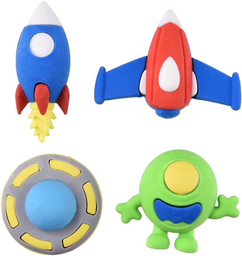 24 Pakc Alien Ship Erasers for Kids, 3D Puzzle Erasers for Boys Girls, Fun Eraser for School Supplies Prize Gifts Party Favors