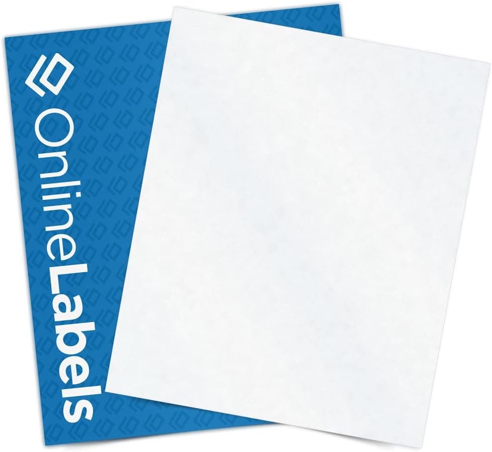 8.5 x 11 Clear Frosted Matte Sticker Paper (Inkjet Printers Only) - 10000 Sheets - Full Sheet Labels - OnlineLabels