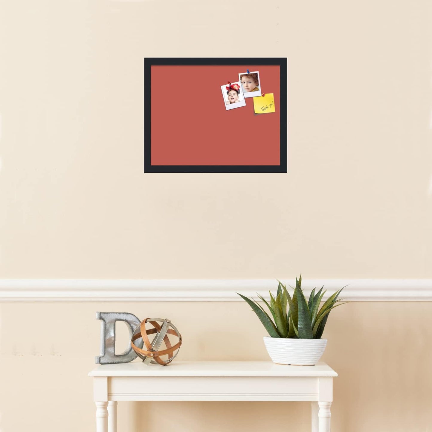 PinPix 18x14 Inch Cork Bulletin Board. This Decorative Framed Pin Board Comes with Crimson Pastel Design and a Satin Black Frame. Ideal for Home Office Decor or Message Board (PinPix-1807)
