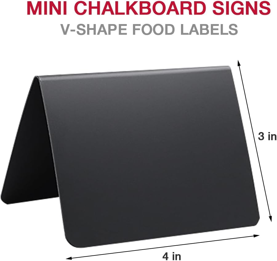 30 Pack Food Labels for Party Buffet, 4x3 Inches Mini Chalk Board Signs, Reusable Food Labels, Buffet Display, Name Tag