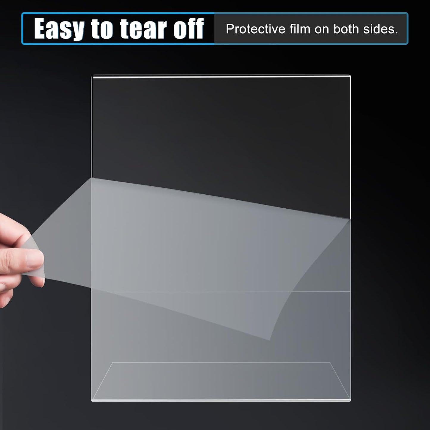 6pack Acrylic Sign Holder 5x7 for Picture Frames, L Shape Clear Plastic, Plastic Sign Holder,Menu Holder, Unbreakable Table Sign Holder for Restaurant, Office, School, Store and Home Use