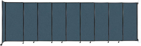 Wall-Mounted Sliding StraightWall Room Divider | Adjustable Widths | Locking Wheels | Room Separator | Up to 19'9" Wide x 6' Tall Caribbean Fabric Panels