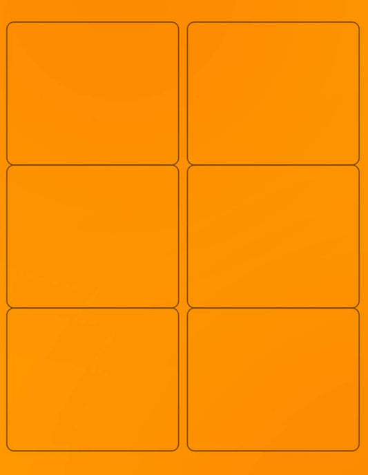 NextDayLabels - 8-1/2 x 11 Neon Color High Light Fluorescent Labels for Laser & Inkjet Printer (Orange Fluorescent, 4" x 3-1/3" - 6 Per Page | 150 Labels)