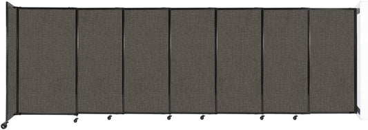 Wall-Mounted Sliding StraightWall Room Divider | Adjustable Widths | Locking Wheels | Room Separator | Up to 15'6" Wide x 5' Tall Mocha Fabric Panels