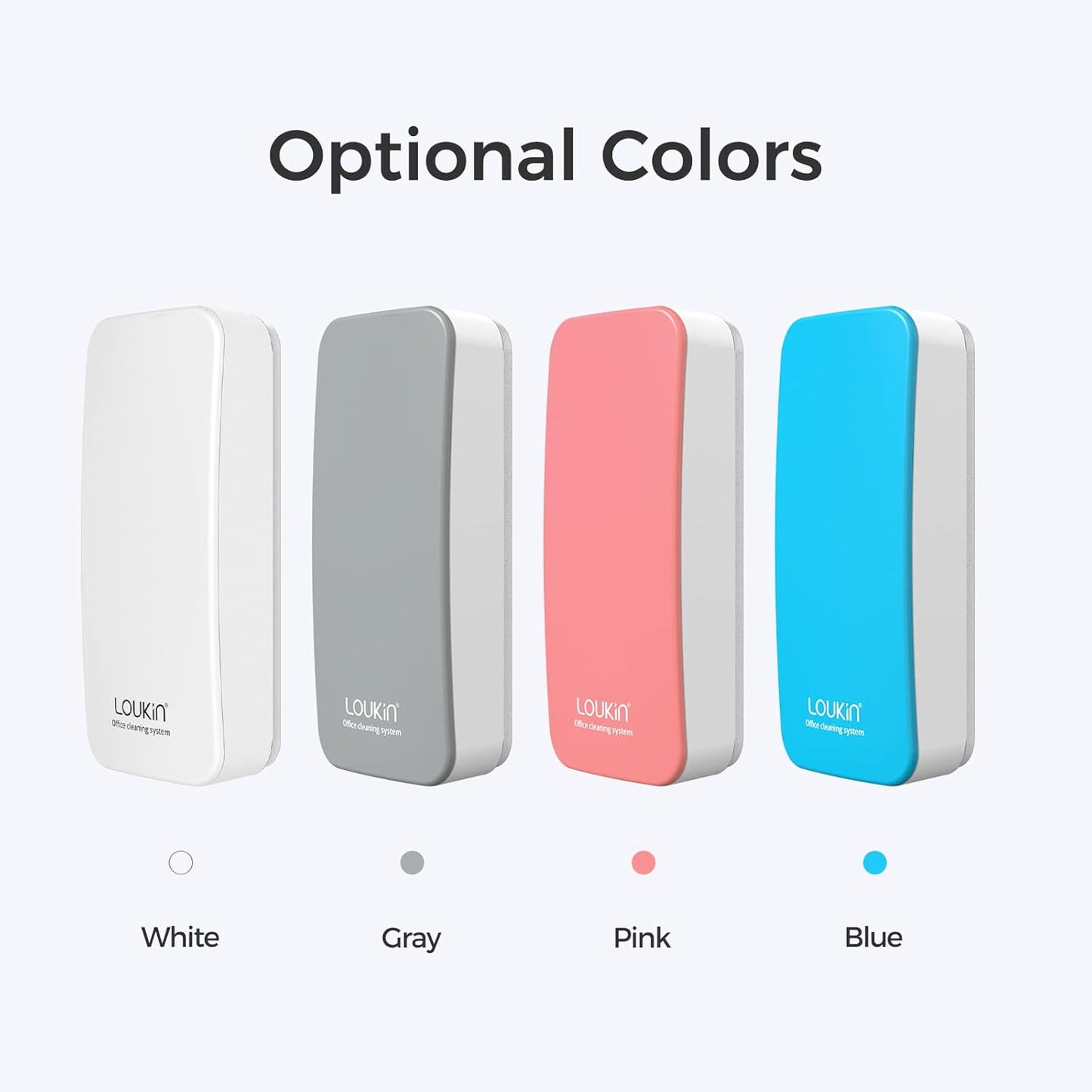 loukin Magnetic Dry Erase Eraser, Whiteboard Eraser, Glass Board Remover, 3.4 fl oz Whiteboard Cleaner Included, for Classroom, Home and Office Use (Pink)