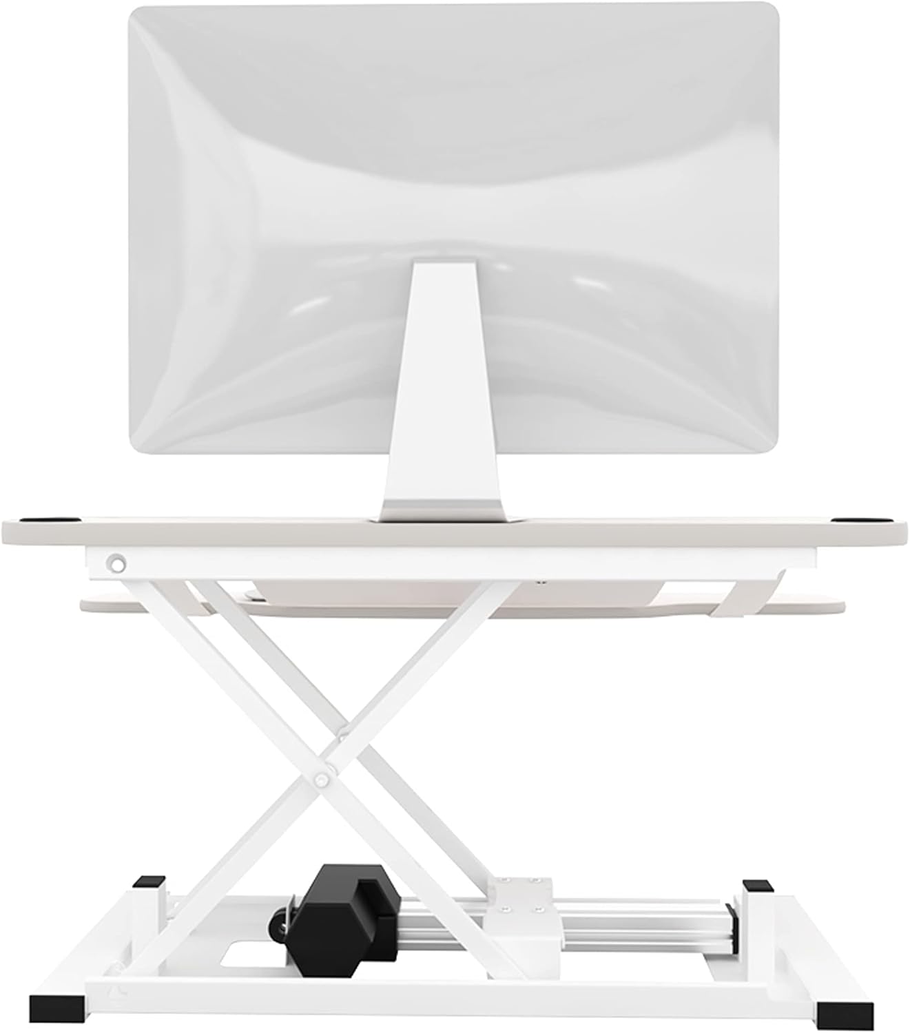 VERSADESK® PowerPro™ Elite 40” x 24" – App Controlled Electric Standing Desk Converter w/USB Charging Port. Raises up to 20”. Fully Assembled – Includes LED Lights. Supports 80 lbs. – White