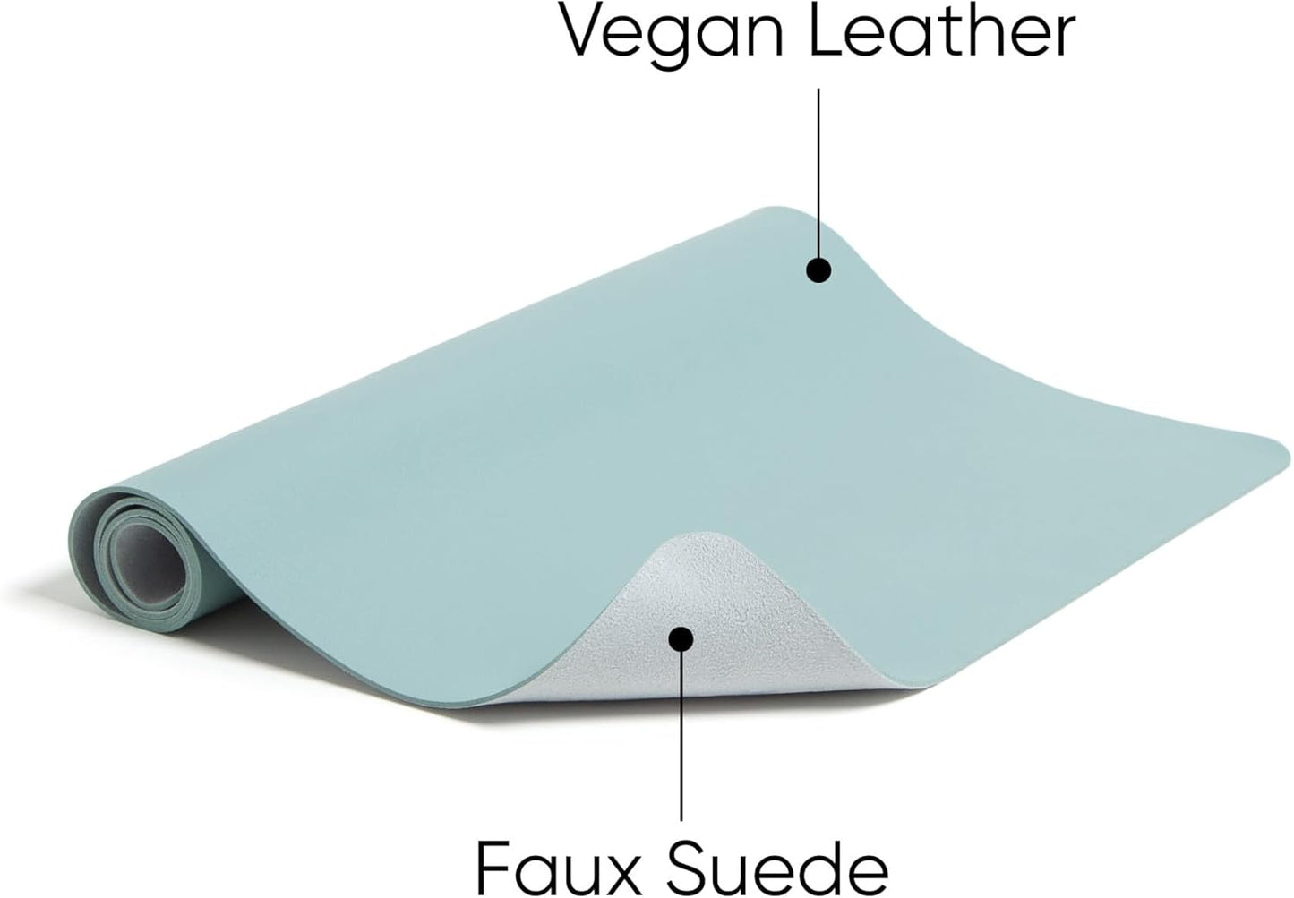 Smead Desk Pad, Vegan Leather Desk Mat with Non-Slip Faux Suede Backing, Perfect Desk Organizer for Office Decor, 36” x 17” Large, Superior Blue (64830)