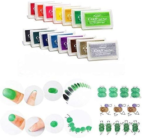 DECORA Stamp Ink Pads Water-Soluble for Kids DIY Scrapbooking, Finger Printing and Card Making 15 Colors
