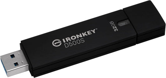 Kingston Ironkey D500S 32GB Encrypted Flash Drive | Dual Hidden Partition | FIPS 140-3 Level 3 | XTS-AES 256-bit | BadUSB and Brute Force Protection | Multi-Pin Option | IKD500S/32GB