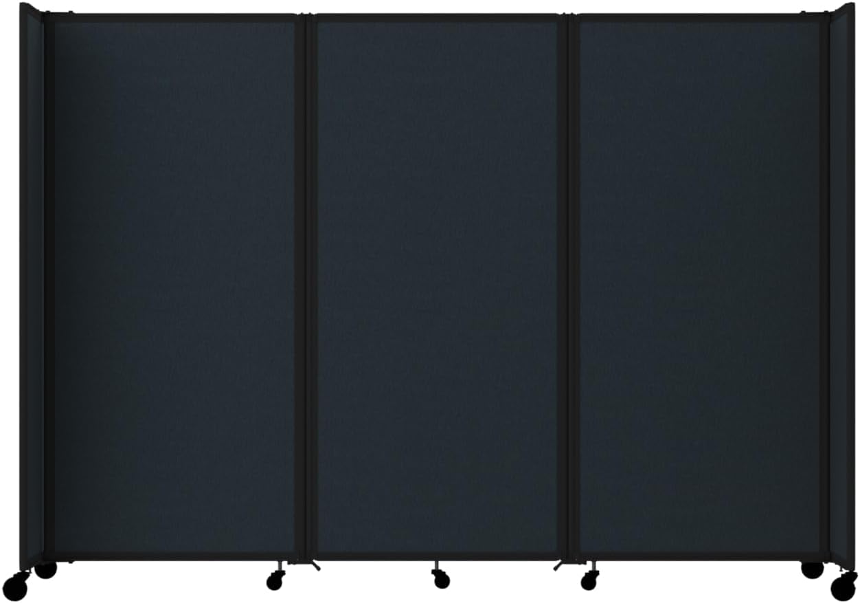 Versare Room Divider 360 Portable Wall Partition | Folding Panels | Large Freestanding Divider | Locking Wheels | Temporary Room Separator
